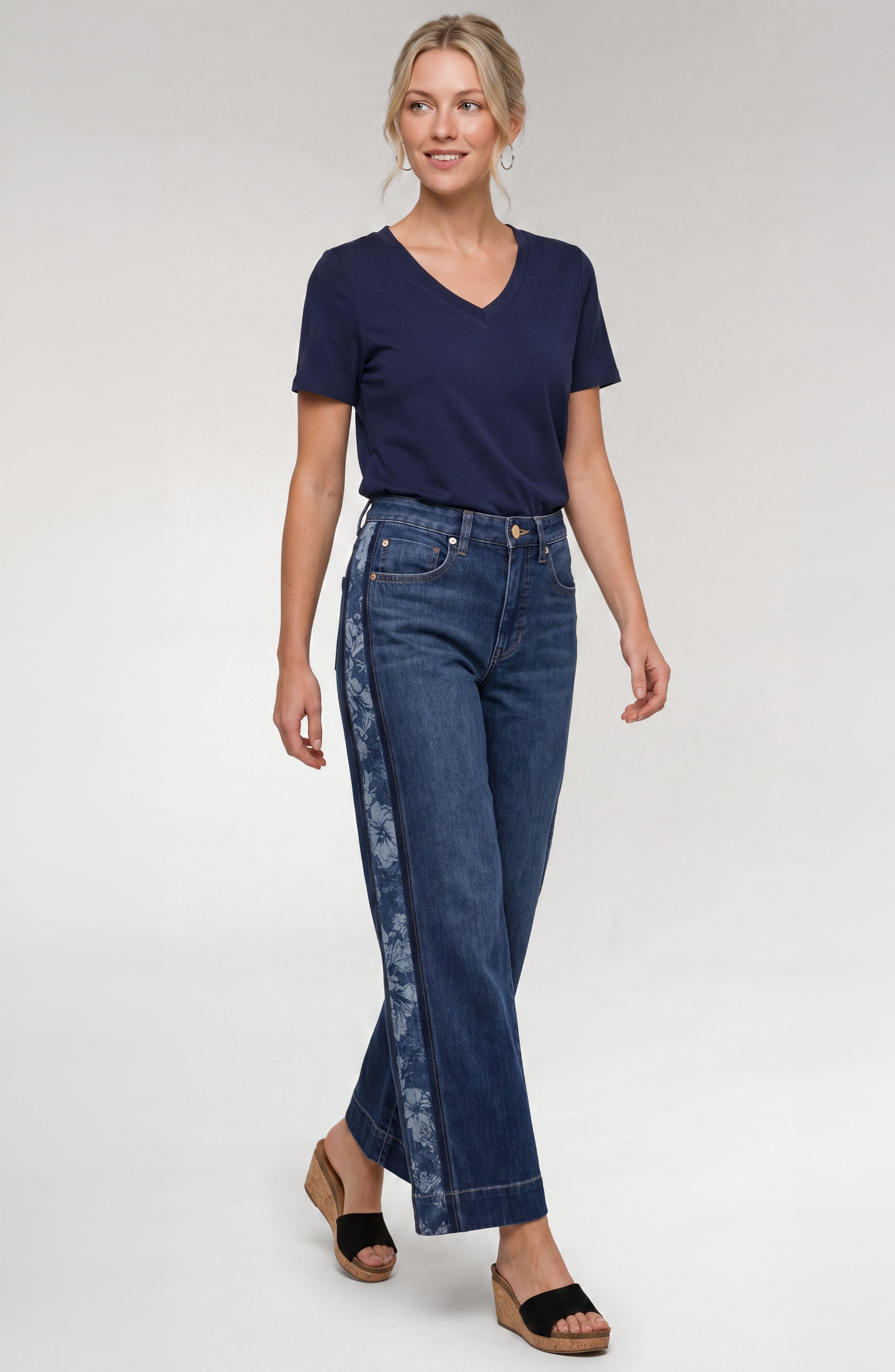 Stride Wide Leg W/Jacquard Blocking