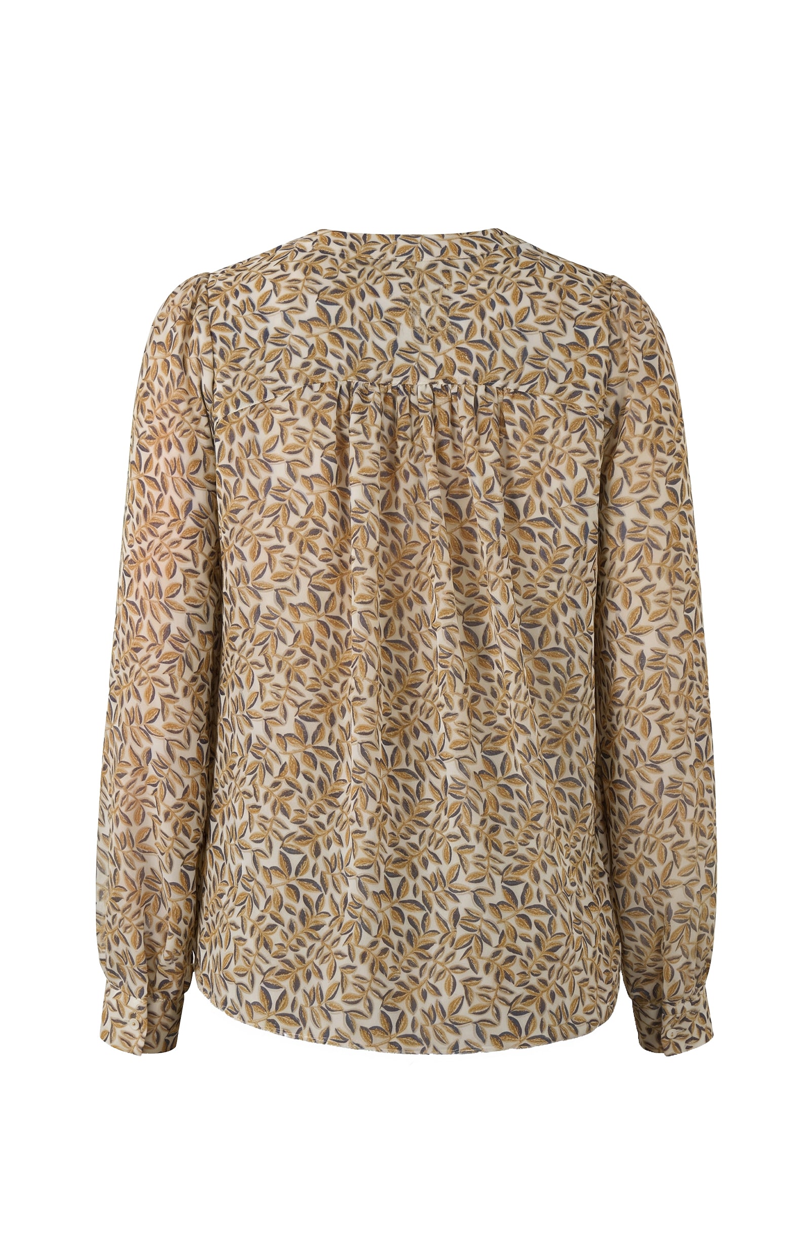 L/S Lace Up Front Woven Blouse