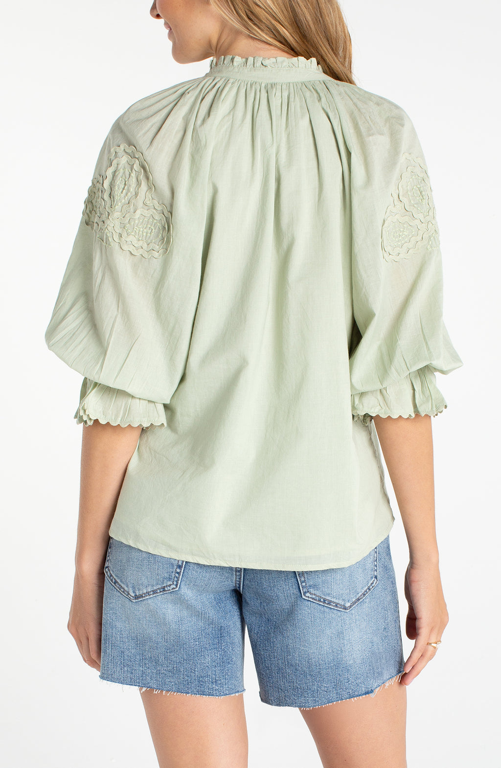 Embellished Button Front Top