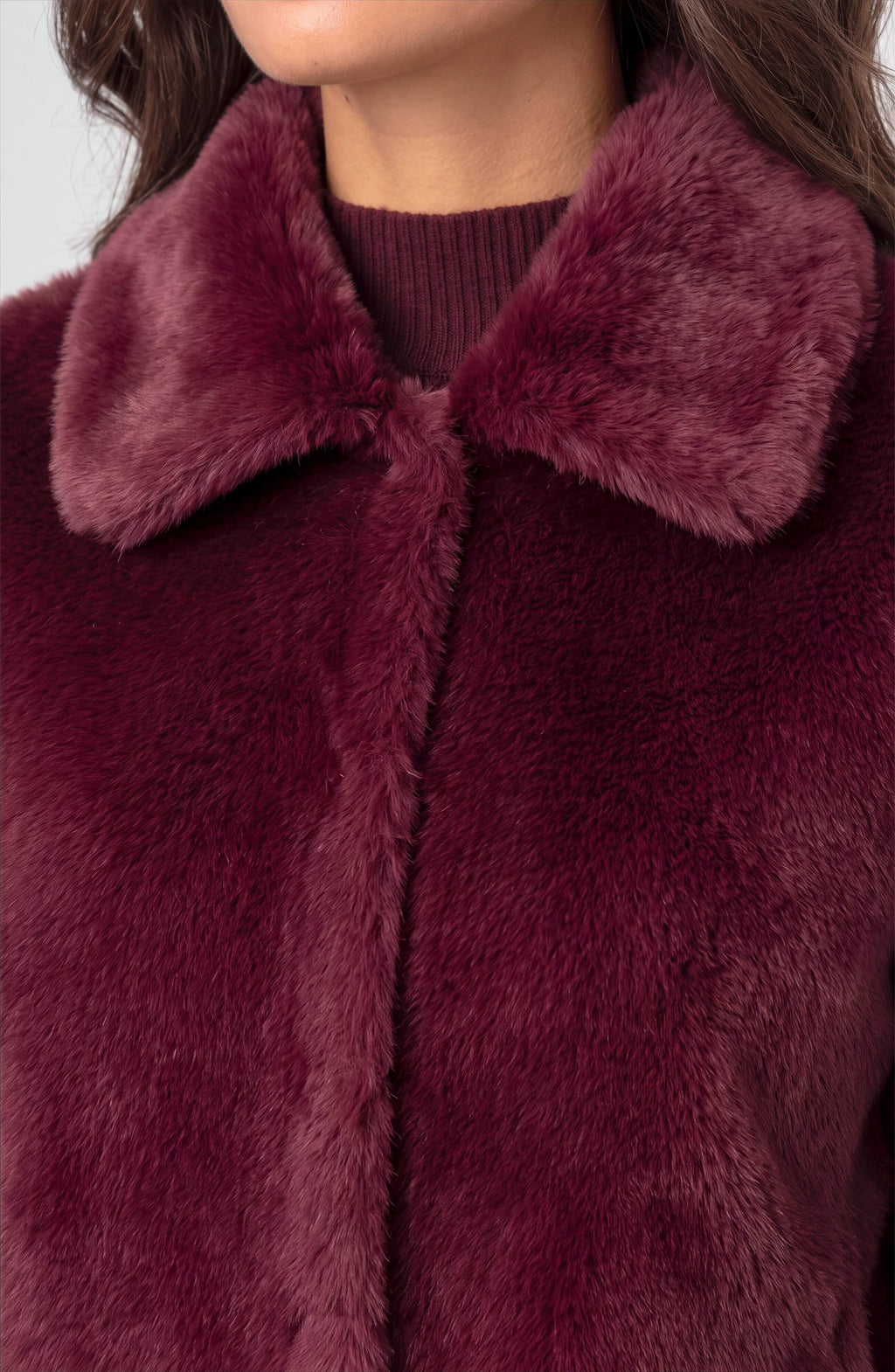 Collared Faux Fur Jacket