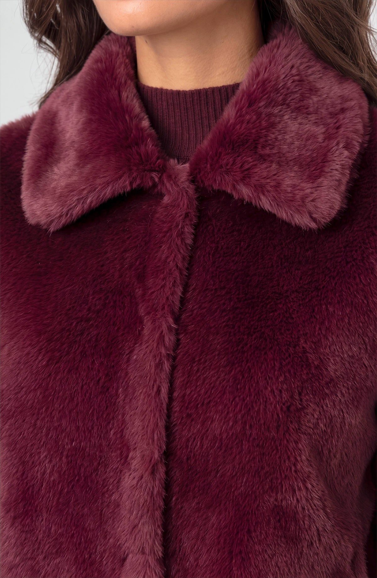 Collared Faux Fur Jacket