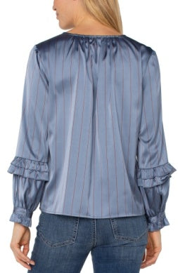 L/S Woven Blouse w/Ruffles