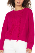 Crew Neck Sweater with Fringe (more colors)