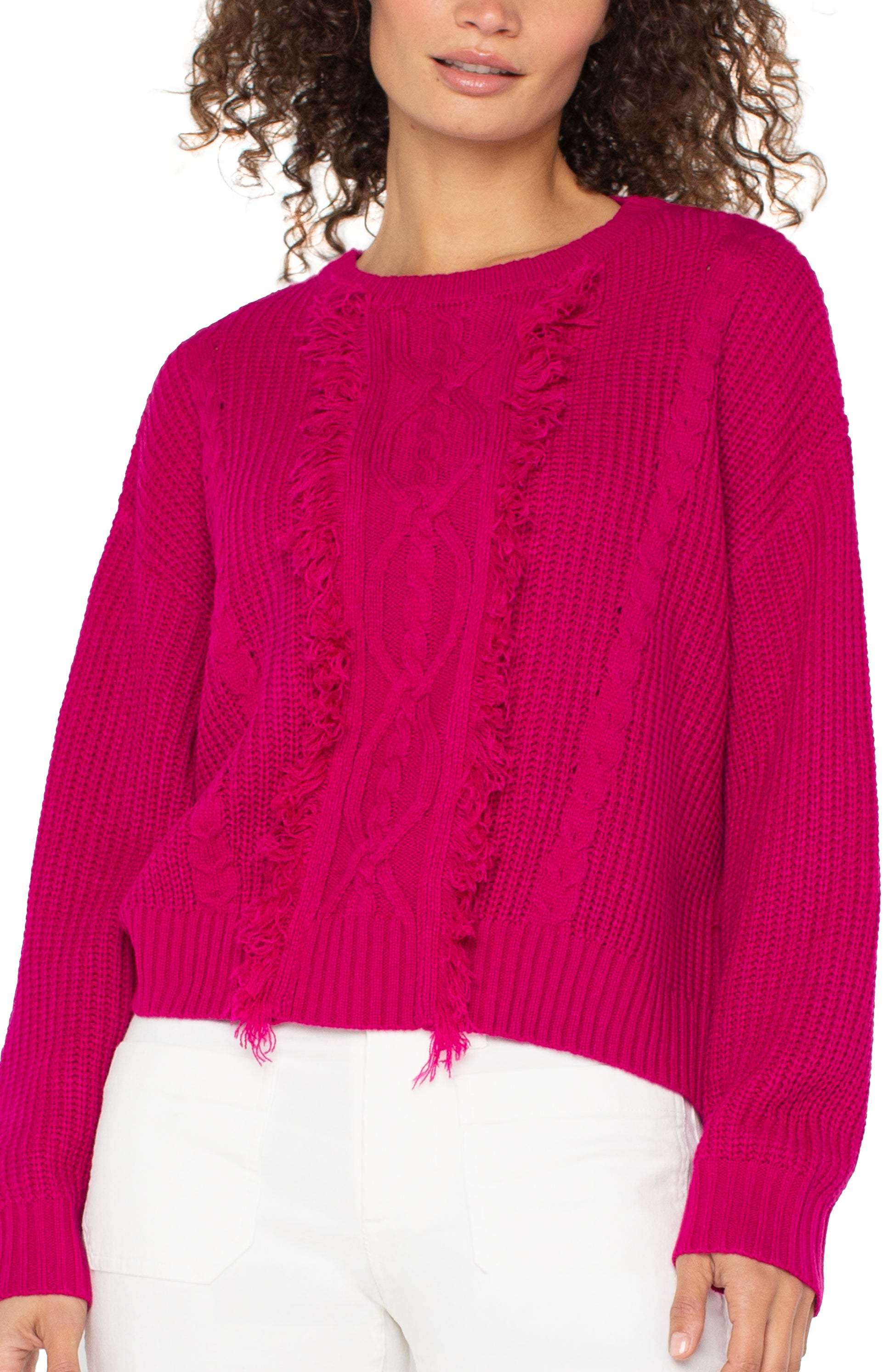 Crew Neck Sweater with Fringe (more colors)