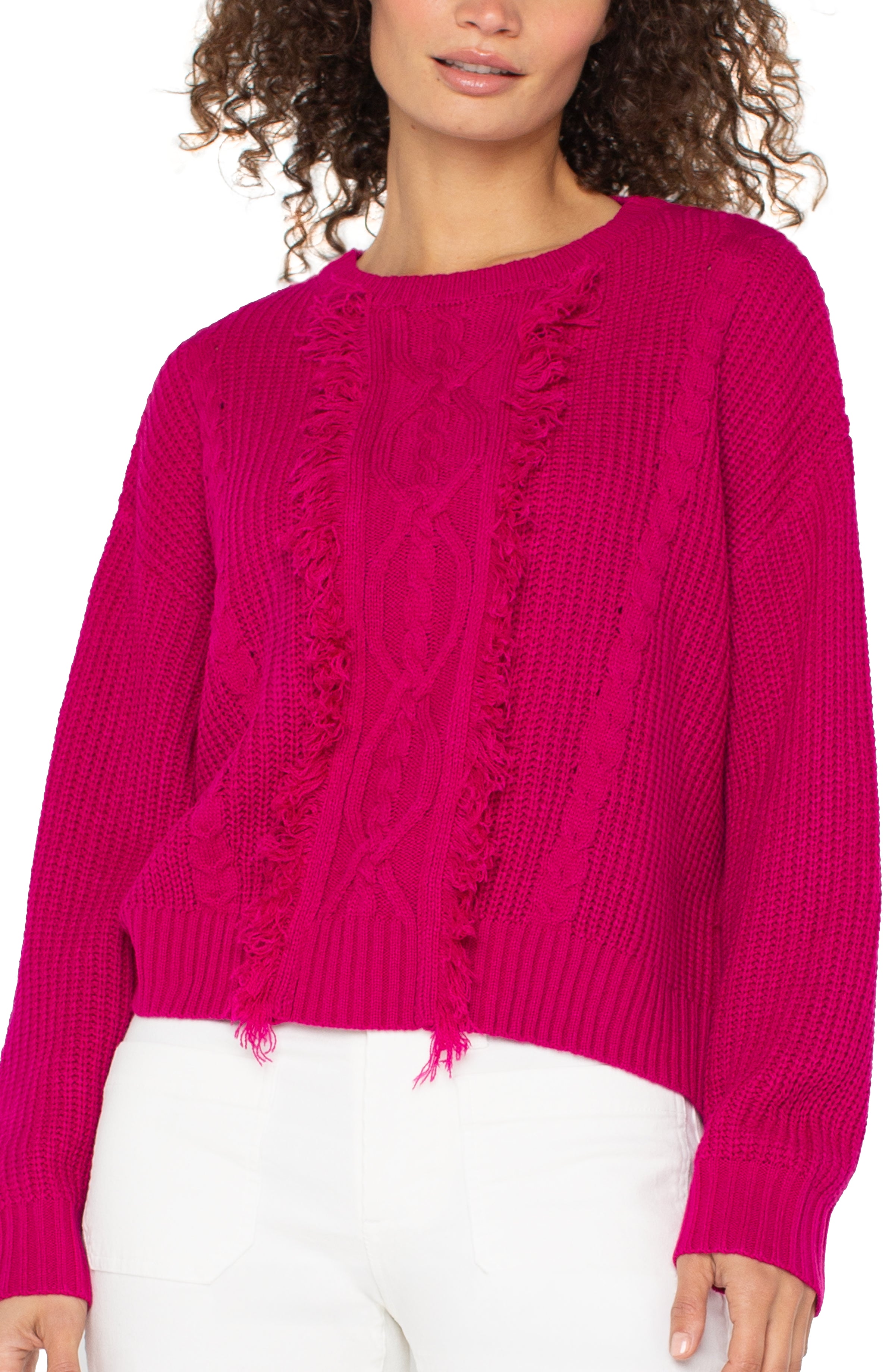 Crew Neck Sweater with Fringe (more colors)