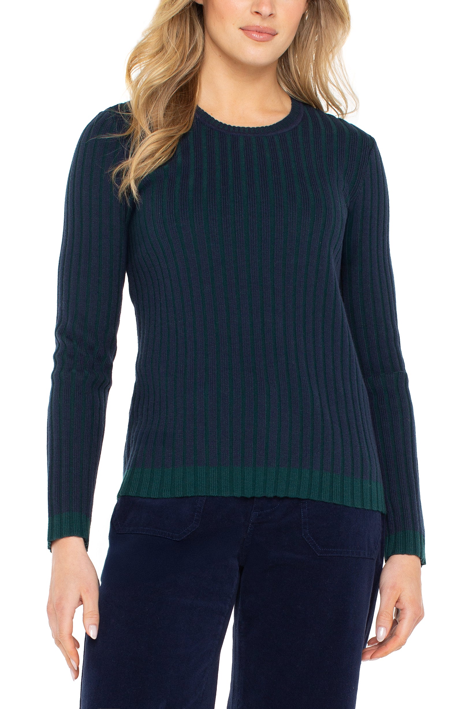 Crew Neck Ribbed Sweater
