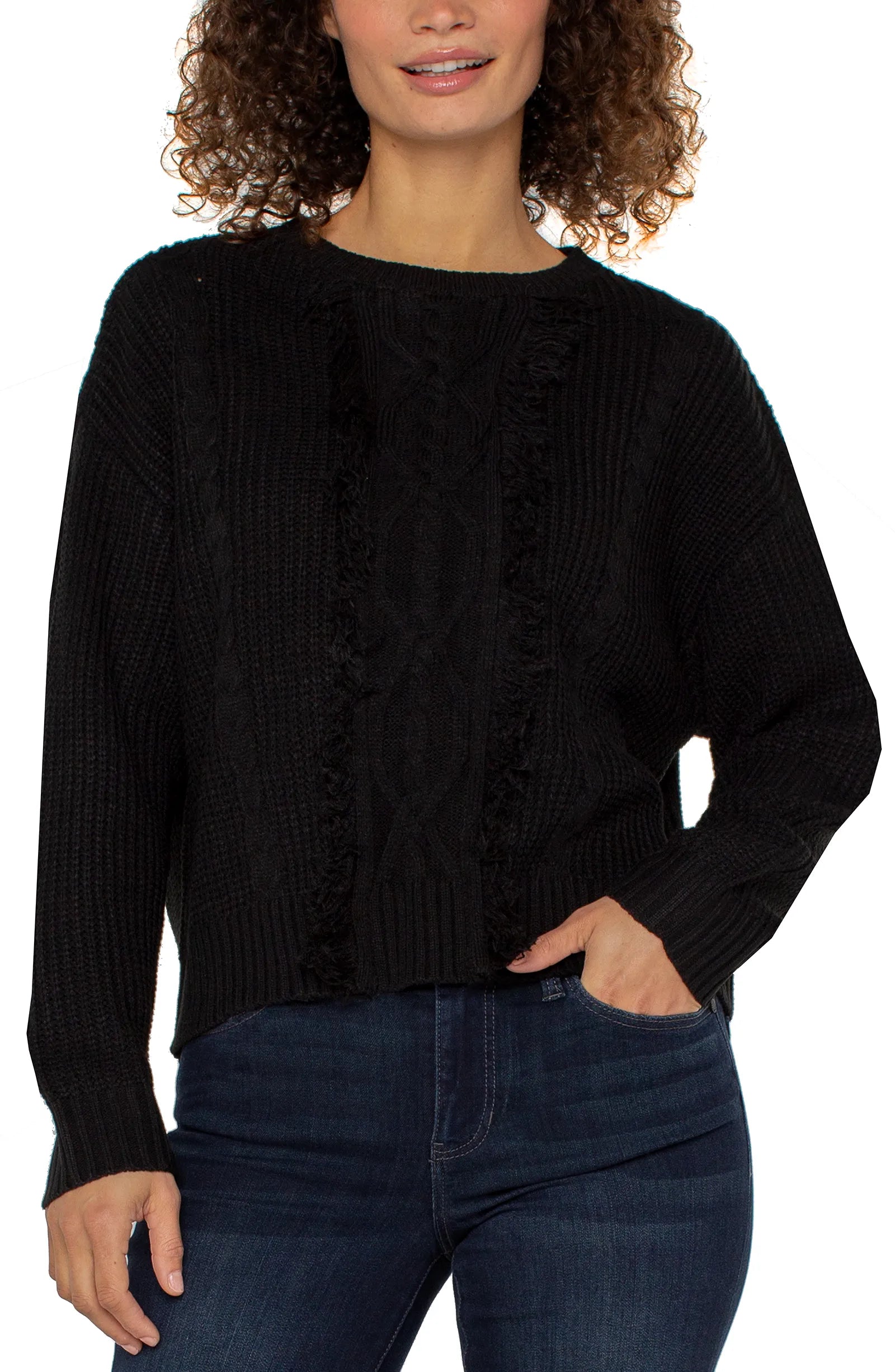 Crew Neck Sweater with Fringe (more colors)
