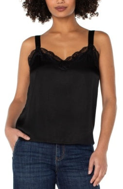 Woven Tank w/Lace Trim (more colors)