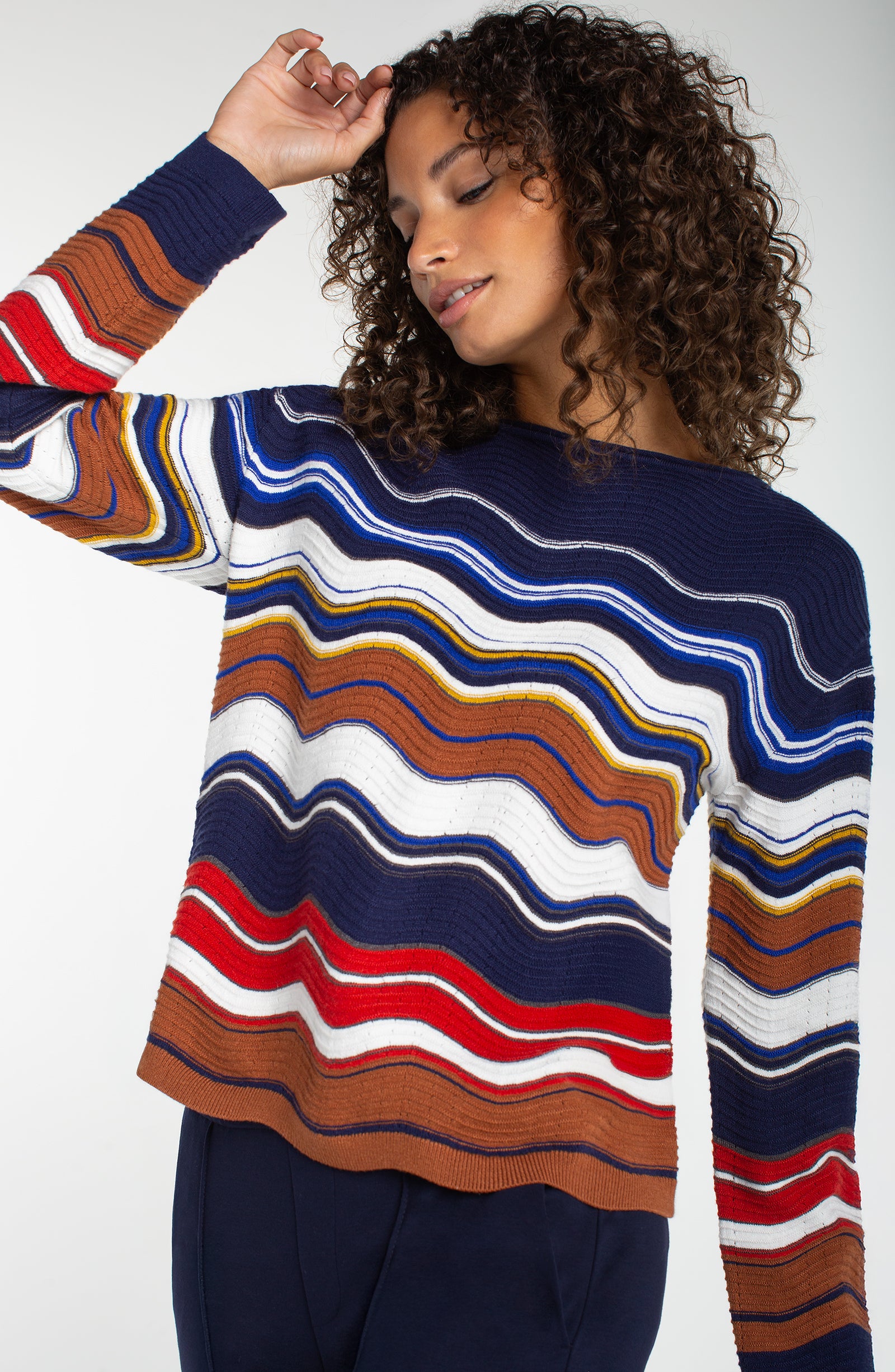 L/S Boat Neck Scallop Sweater