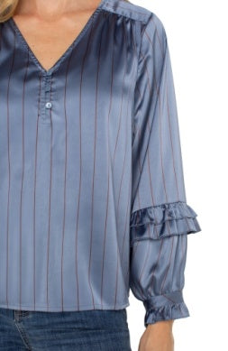 L/S Woven Blouse w/Ruffles