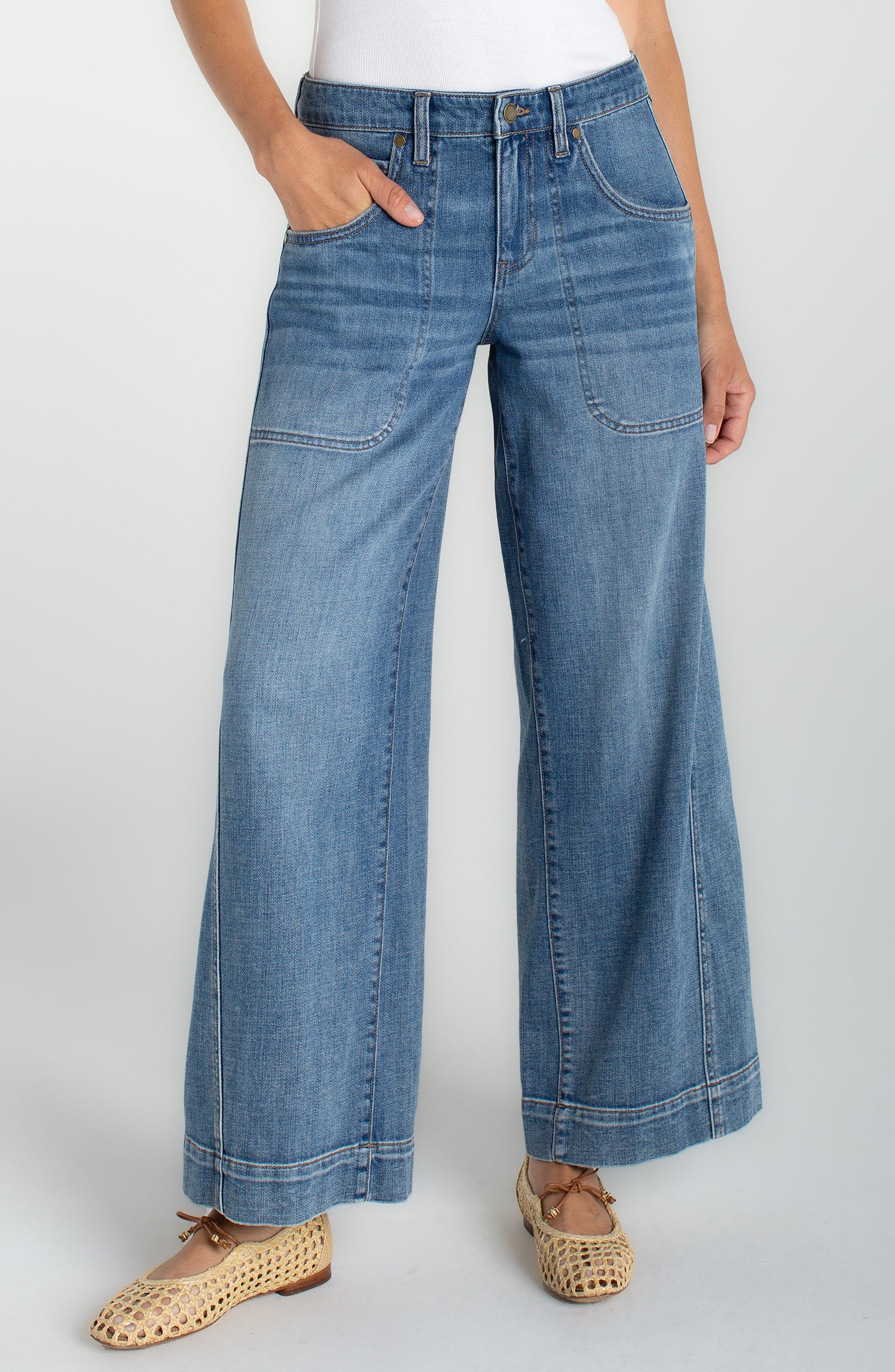 Stride Wide Leg Jean With Utility Details