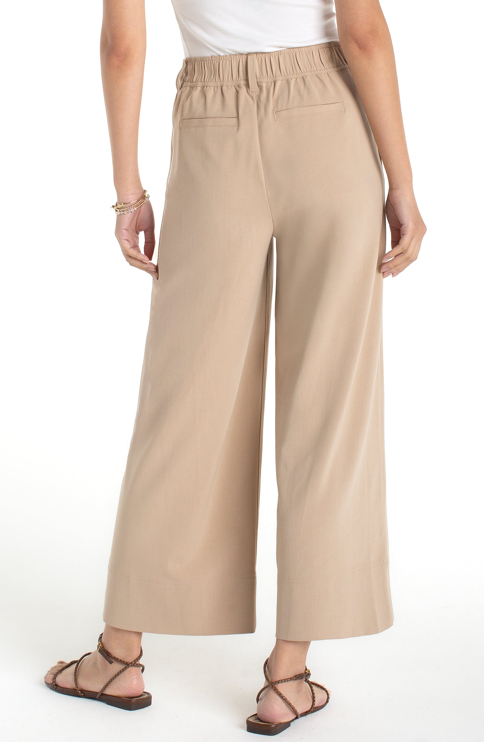 HR Pleated Wide Leg Crop Trouser