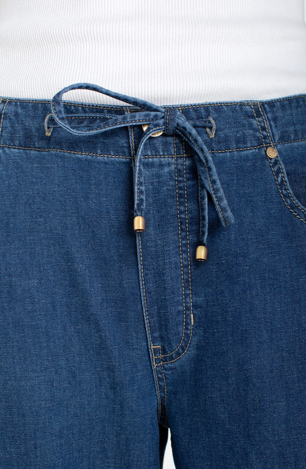 Tie Waist Wide Leg Denim Pant