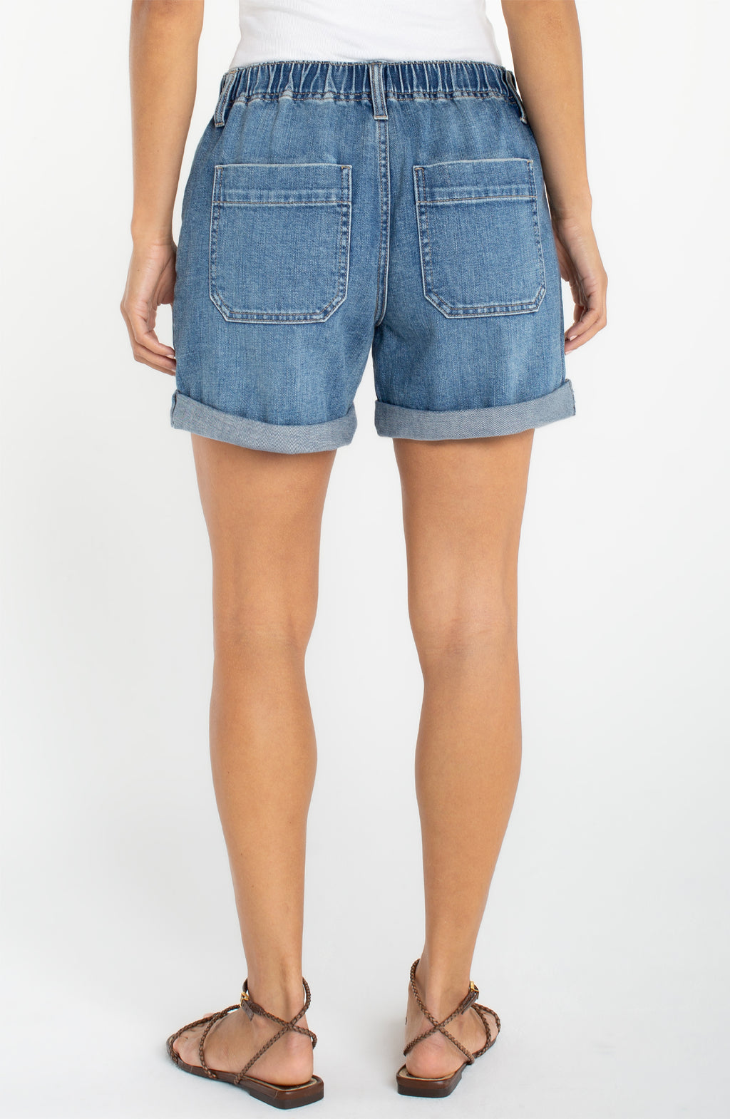 Elastic Back Roll Cuff Short